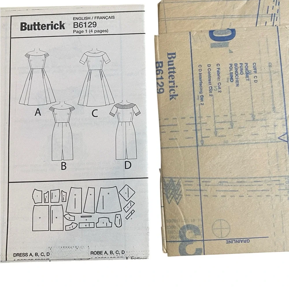 Butterick Sewing Pattern Misses'/Misses' Petite Off-the-Shoulder /Yoke Size 6-14